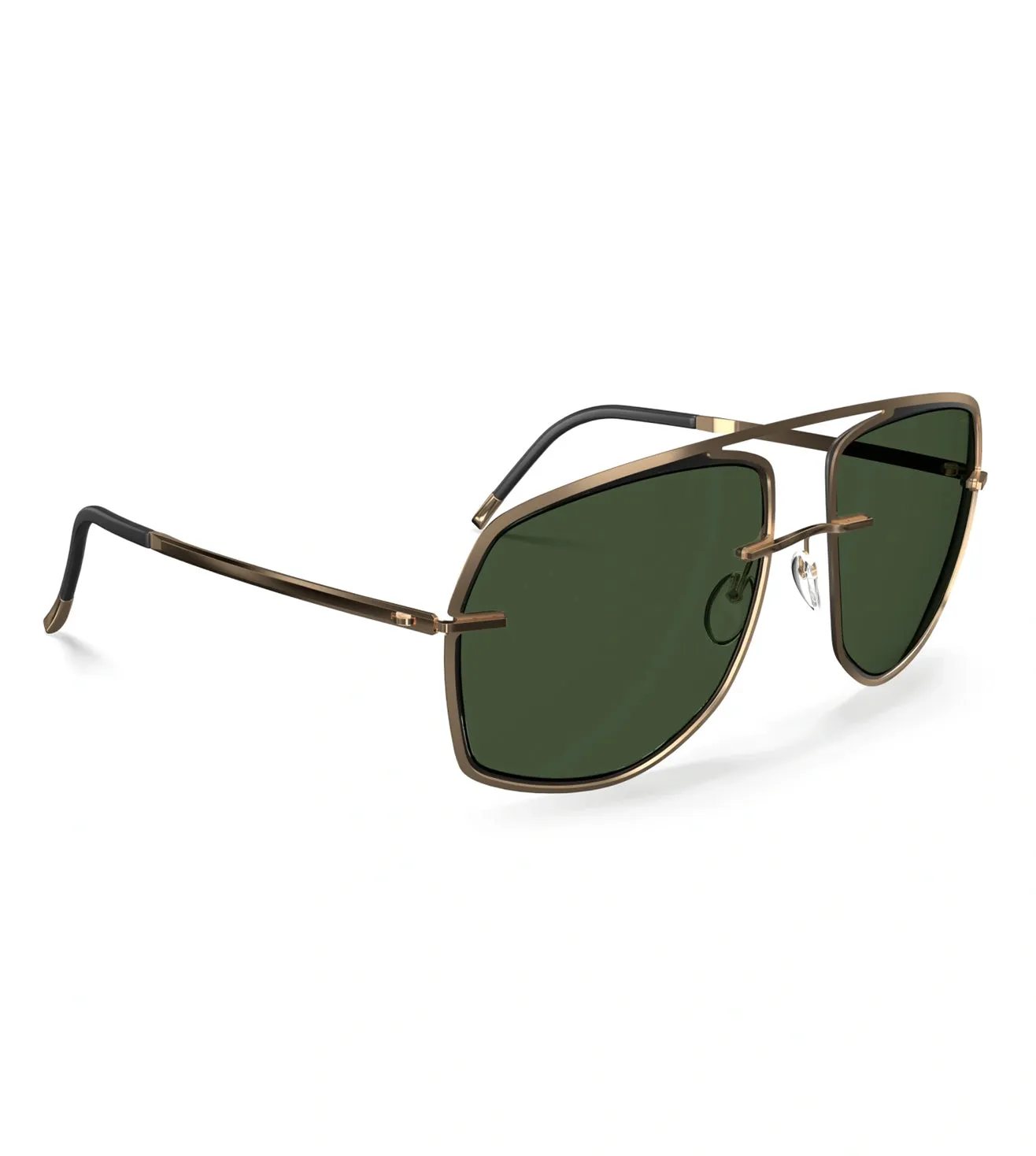 Silhouette Unisex Polarized Green Square Sunglass