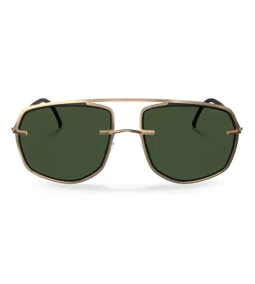 Silhouette Unisex Polarized Green Square Sunglass