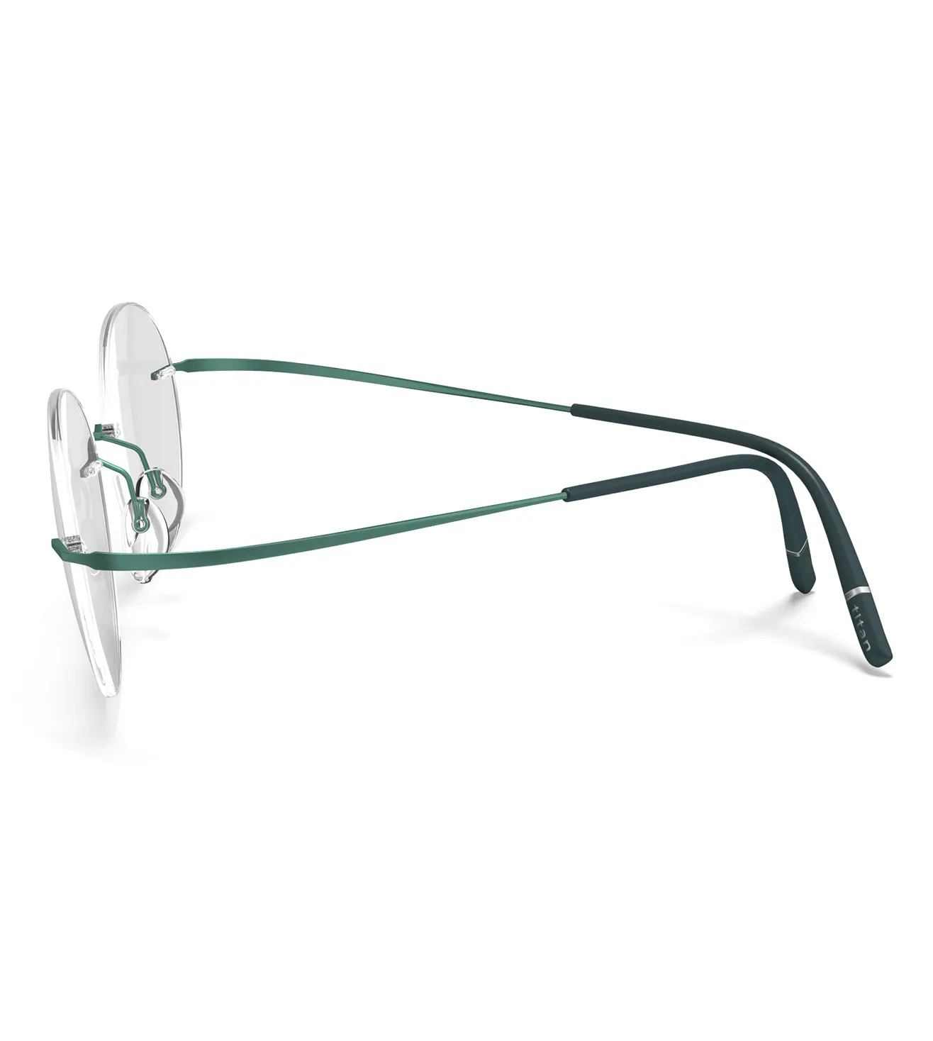 Silhouette Unisex Shiny Green Oval Optical Frame