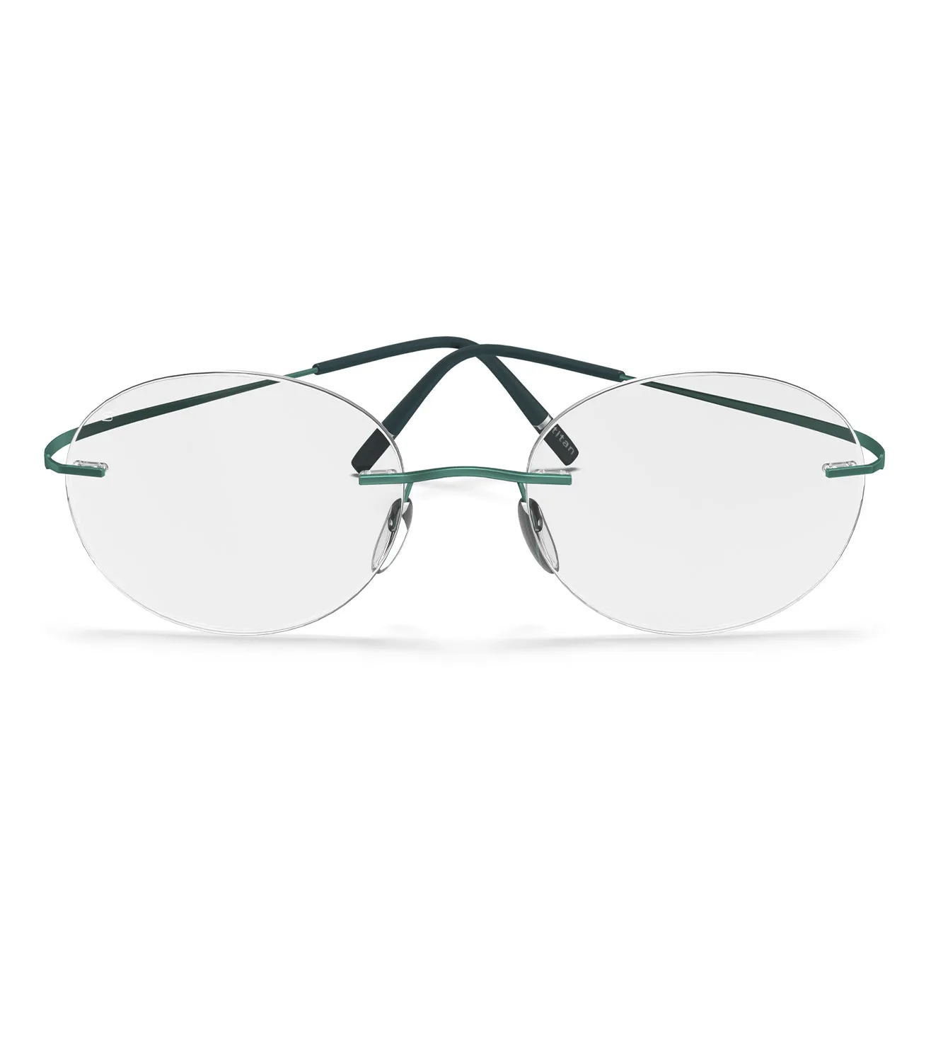 Silhouette Unisex Shiny Green Oval Optical Frame