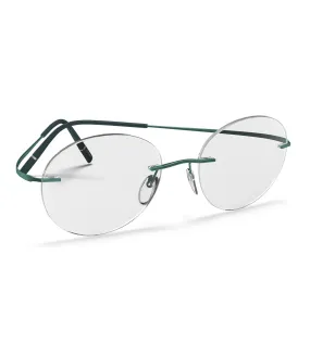 Silhouette Unisex Shiny Green Oval Optical Frame