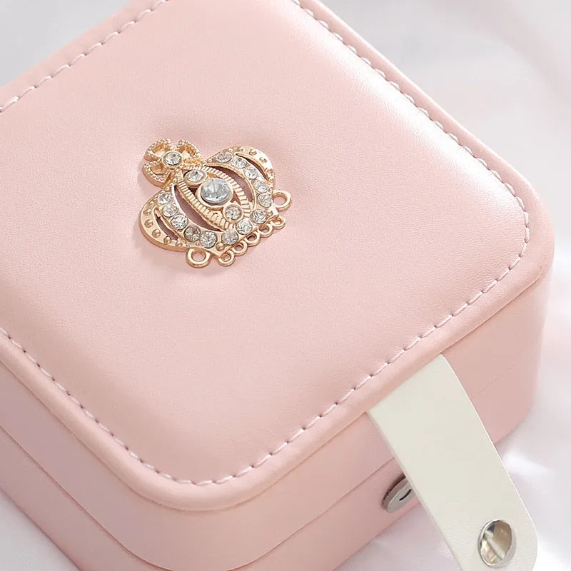 Simple Travel PU Leather Jewelry Box