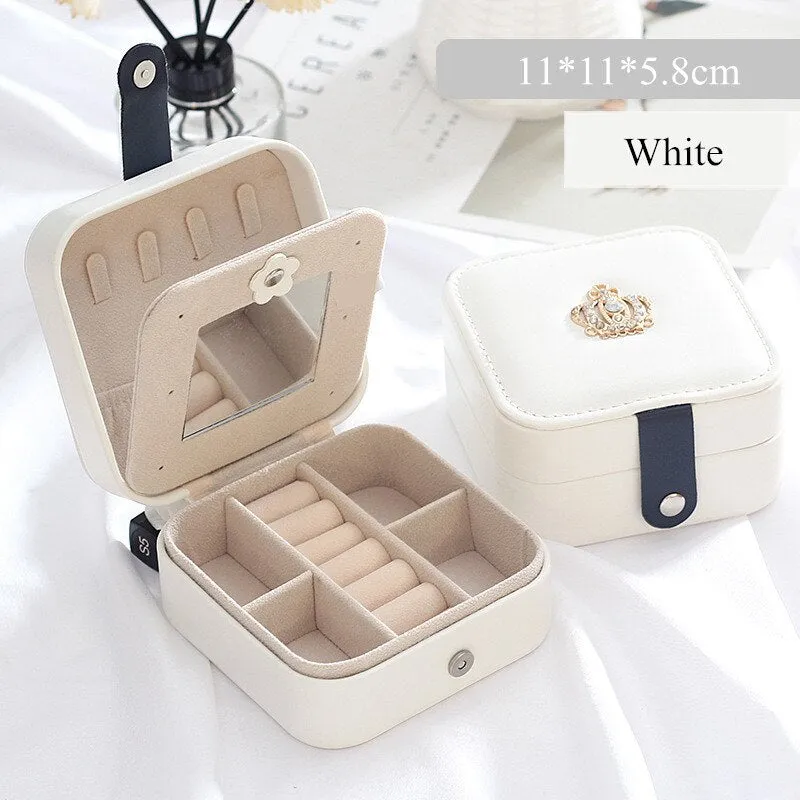 Simple Travel PU Leather Jewelry Box