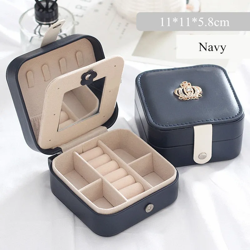 Simple Travel PU Leather Jewelry Box