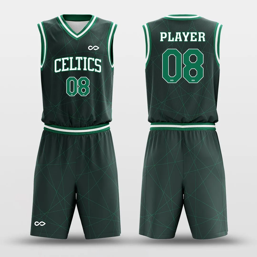 Spider - Custom Sublimated Basketball Uniform Set Dark Green