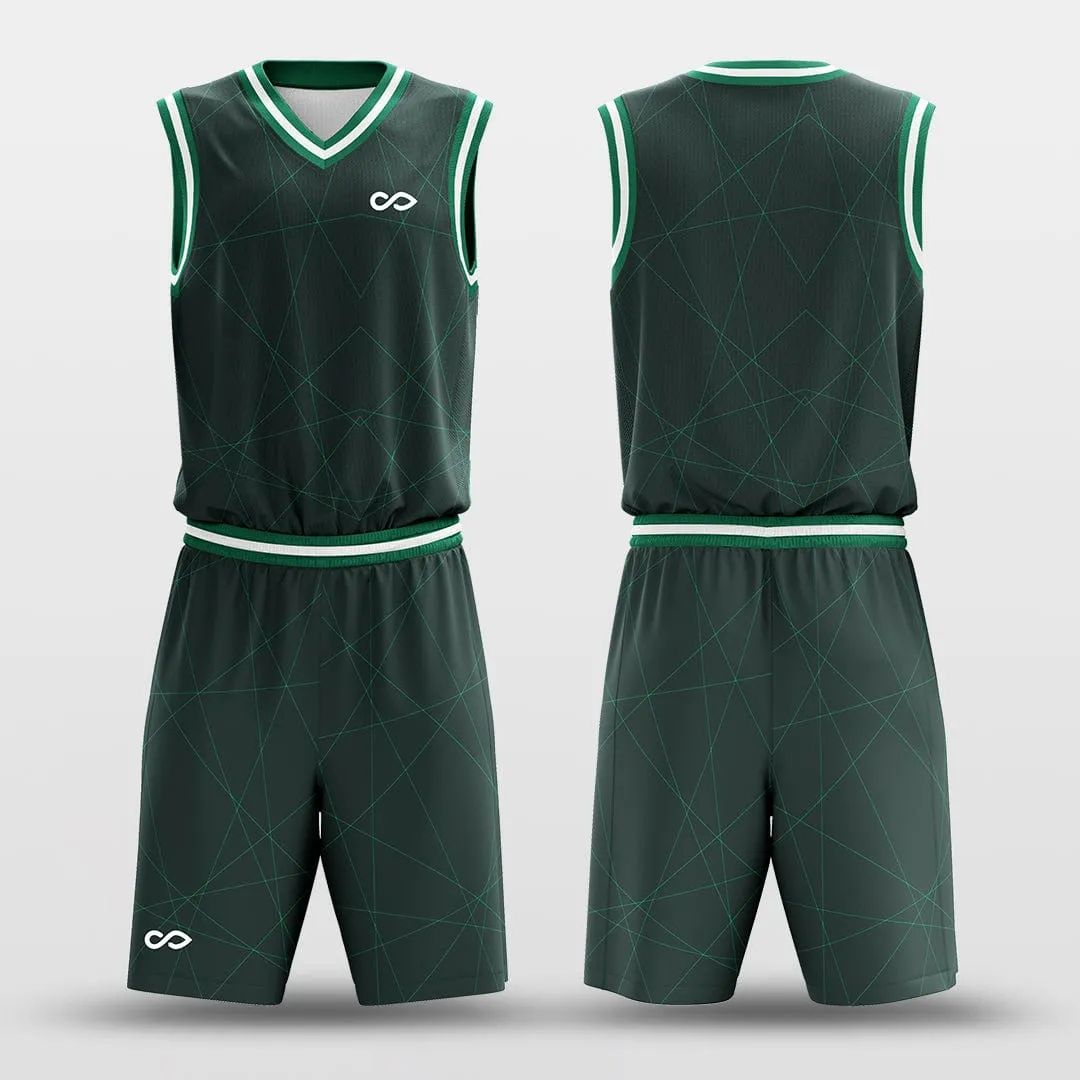 Spider - Custom Sublimated Basketball Uniform Set Dark Green