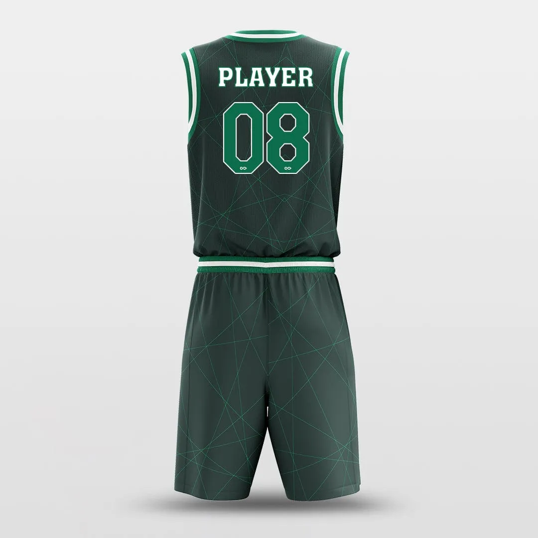 Spider - Custom Sublimated Basketball Uniform Set Dark Green