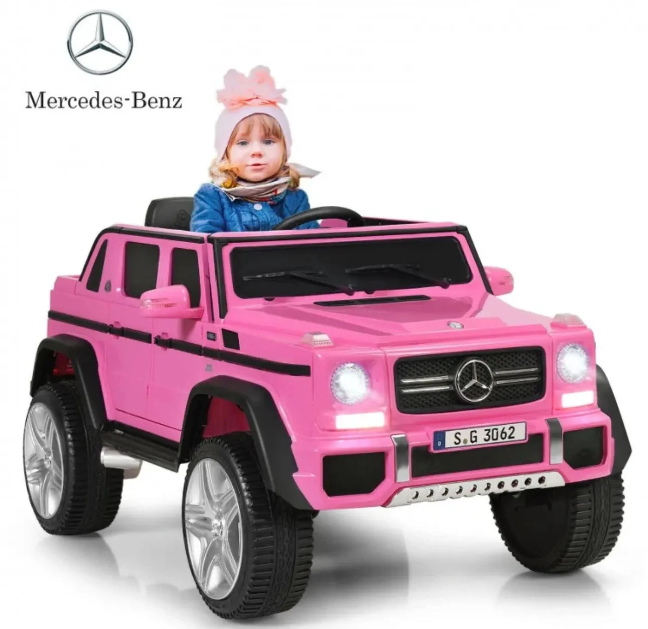 Super Cool 12V Kids Licensed Upgraded 1 Seater Ride On Car Mercedes-Benz Maybach Style | LED Lights | Seatbelt | 4 Wheel Shock Absorber | Ages 3-8 | Remote