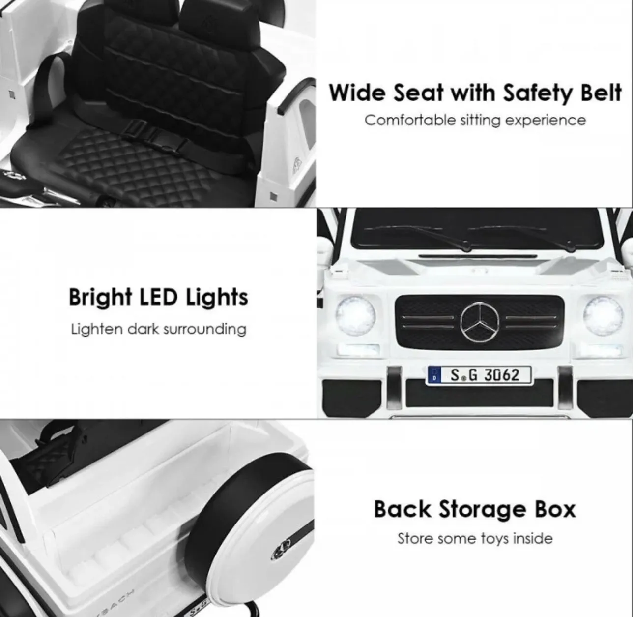 Super Cool 12V Kids Licensed Upgraded 1 Seater Ride On Car Mercedes-Benz Maybach Style | LED Lights | Seatbelt | 4 Wheel Shock Absorber | Ages 3-8 | Remote