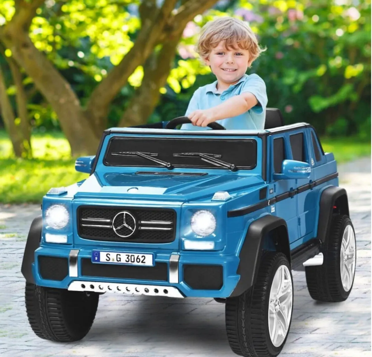 Super Cool 12V Kids Licensed Upgraded 1 Seater Ride On Car Mercedes-Benz Maybach Style | LED Lights | Seatbelt | 4 Wheel Shock Absorber | Ages 3-8 | Remote