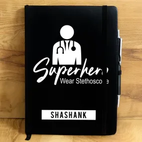 Superhero Wear Stethoscope Personalized Diary For doctors