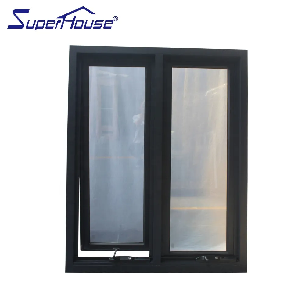 Superhouse aluminium customized glass awning flyscreen window