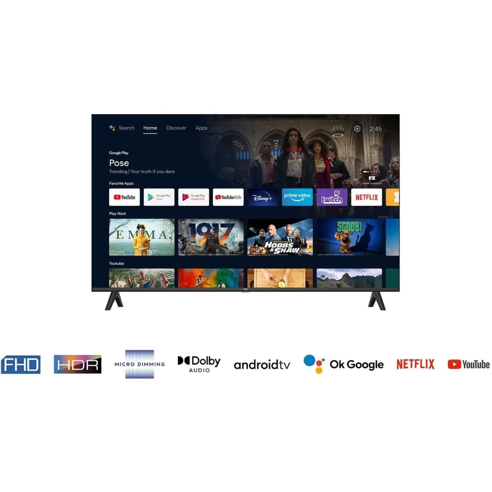 TCL 40S5400AK 40" Frameless FHD HDR Smart Android TV