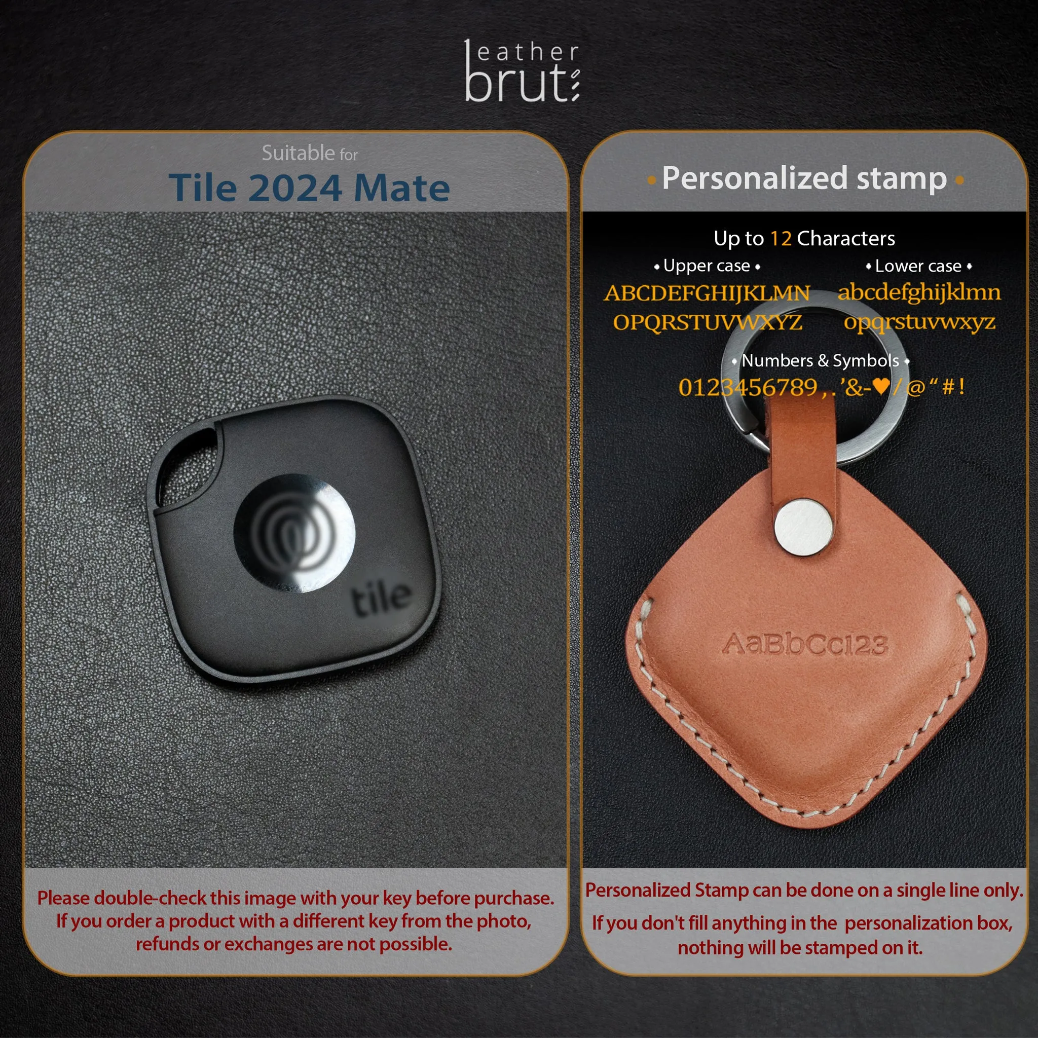 Tile Mate 2024 Key Chain Case Leather Cover