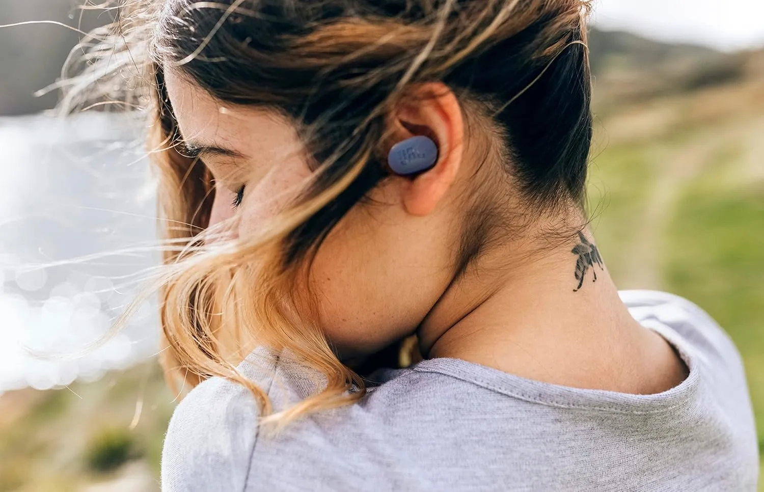 Tune Buds Wireless Bluetooth Earphones, Water-Resistant and Noise-Cancelling Headphones with 48-Hour Battery Life, Purple