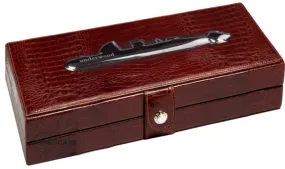 UNDERWOOD (LONDON) - 4-Unit Croco Watch Box w Accent | UN234/CBRW