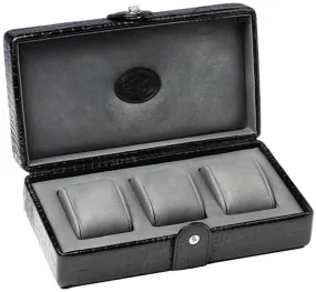 UNDERWOOD (LONDON) - Triple Croco Watch Box  | UN209/CBLK