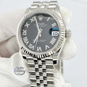 Unworn Rolex Datejust 31mm  Black Roman Dial Jubilee Watch  TFJ-142508704