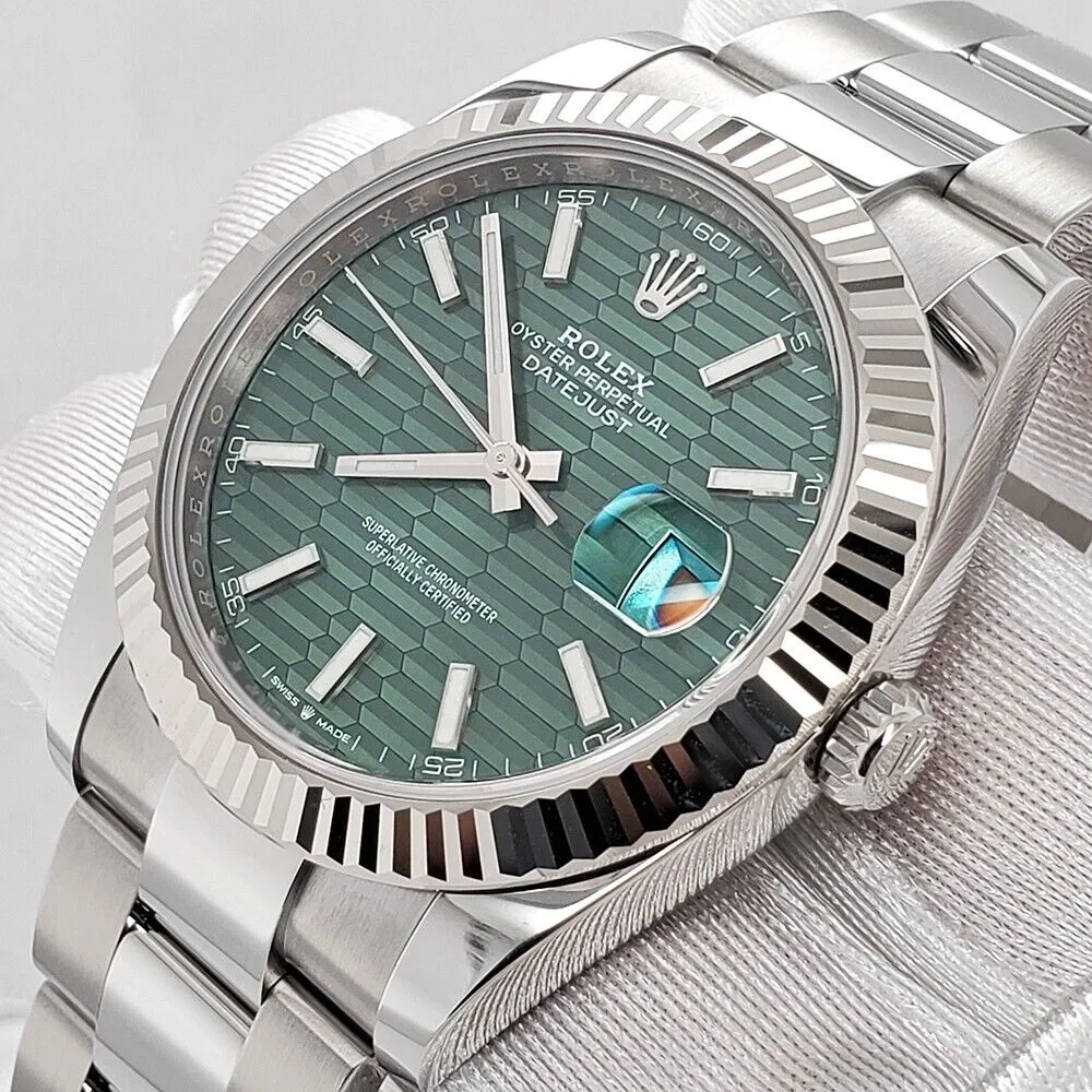 Unworn Rolex Datejust 41 126334 Green Motif Dial��������������������� Watch 2023 Box papers TFJ-142507960