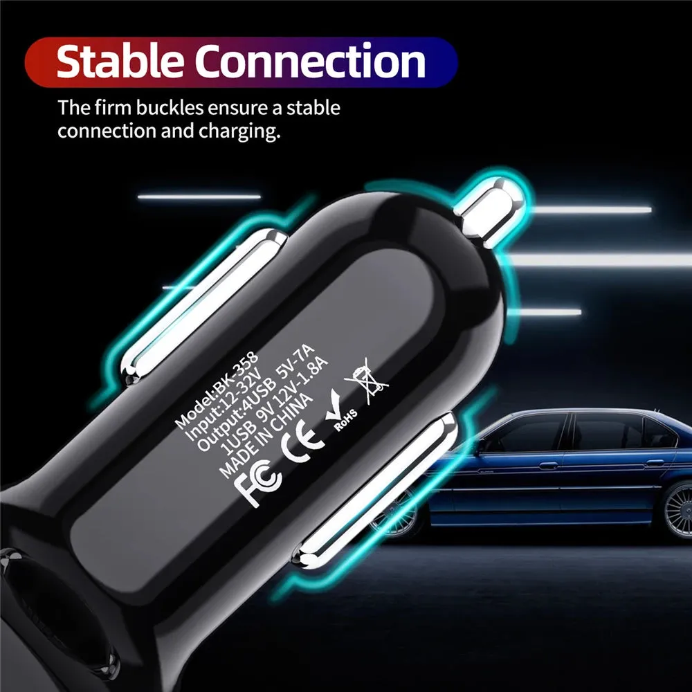 USLION 4 Ports USB Car Charge 48W Quick 7A Mini Fast Charging For iPhone 11 Xiaomi Huawei Mobile Phone Charger Adapter in Car