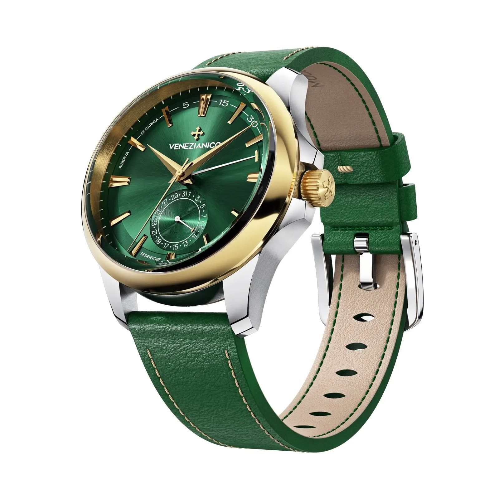 Venezianico Automatic Watch Redentore Riserva di Carica Green Leather 1321501