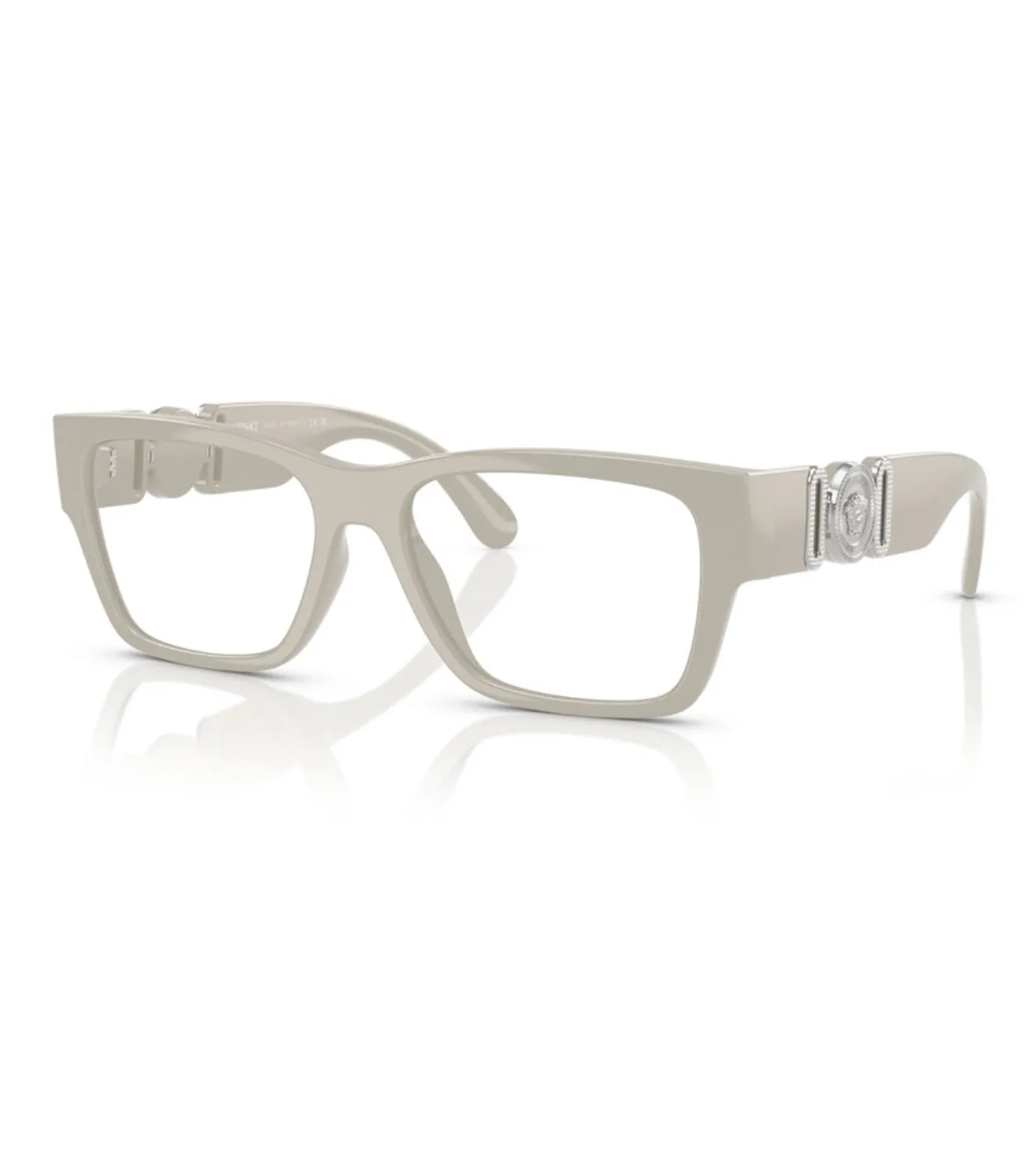 Versace Men's Light Grey Square Optical Frame