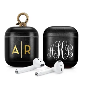 Vintage Black Premium Leather AirPods 1 & 2 Case Hook Series