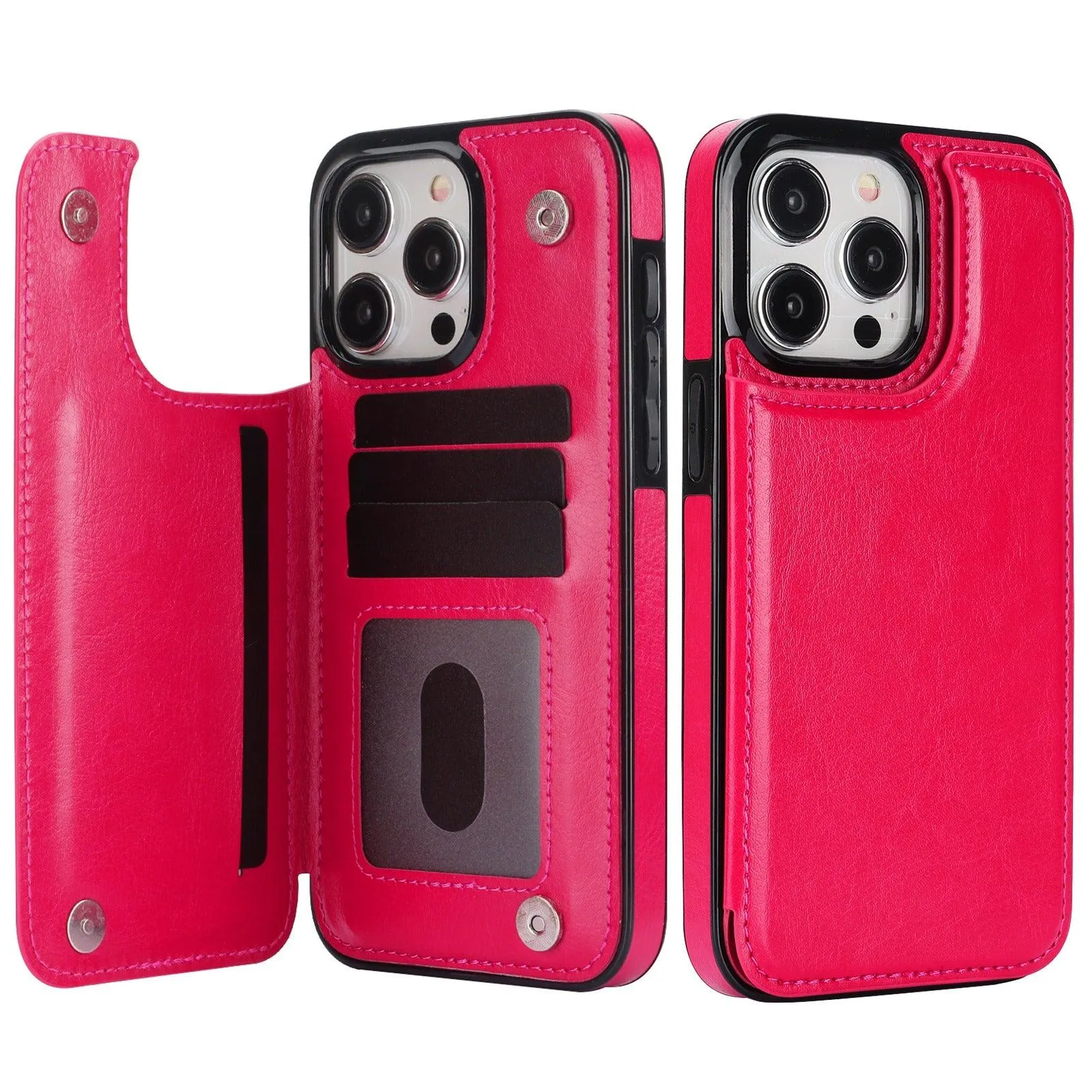 Vistor Leather Flip Wallet Case For iPhone 14-16 Series