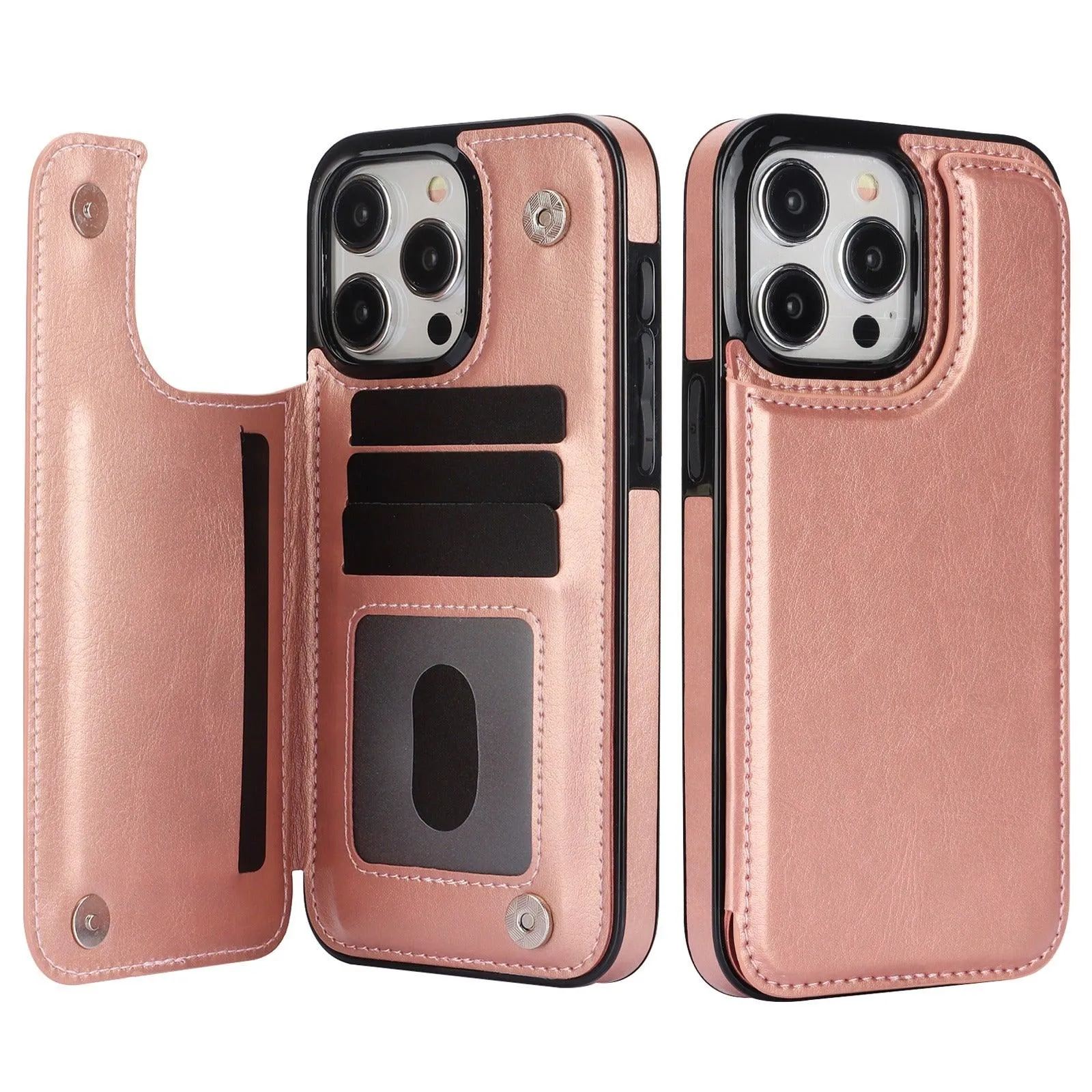 Vistor Leather Flip Wallet Case For iPhone 14-16 Series