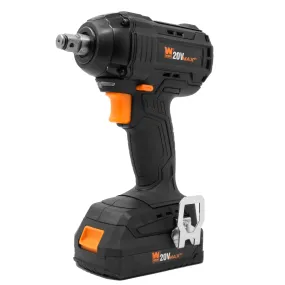 WEN 20107 20V Max Brushless Cordless 1/2-Inch Impact Wrench with 2.0 Ah Lithium-Ion Battery and Charger