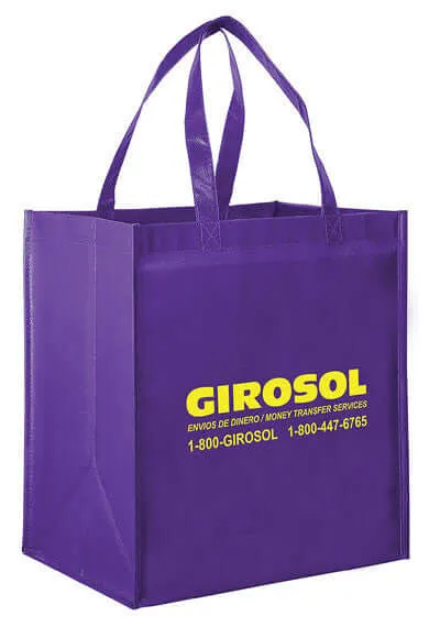 Wholesale Gloss Laminated Designer Grocery Tote Bag with Poly Board Insert - LN131015