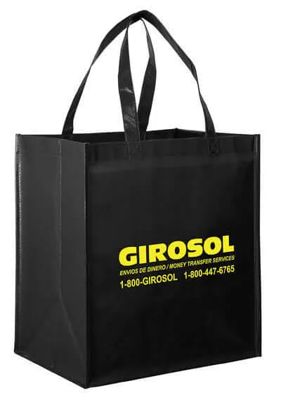 Wholesale Gloss Laminated Designer Grocery Tote Bag with Poly Board Insert - LN131015