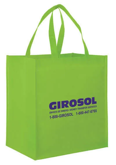 Wholesale Gloss Laminated Designer Grocery Tote Bag with Poly Board Insert - LN131015