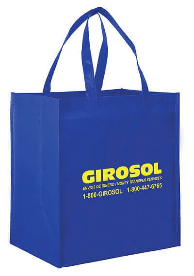 Wholesale Gloss Laminated Designer Grocery Tote Bag with Poly Board Insert - LN131015