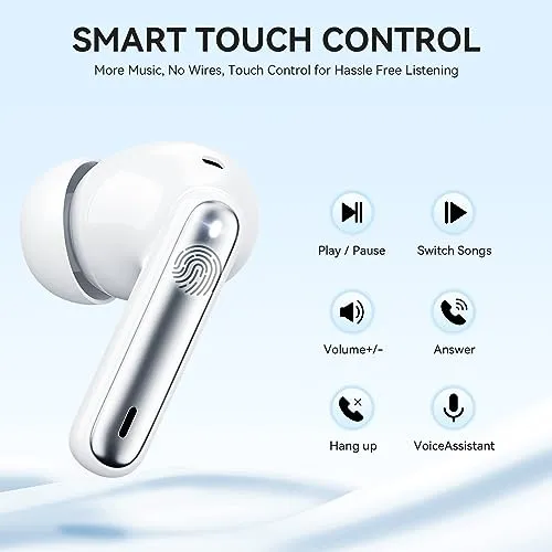 Wireless Earbuds, Bluetooth 5.3 Headphones 40Hrs Playtime Deep Bass Stereo in-Ear Earbud, LED Power Display, Call Noise Canceling Headphones with Mic, IP7 Waterproof Earphones for iPhone Android