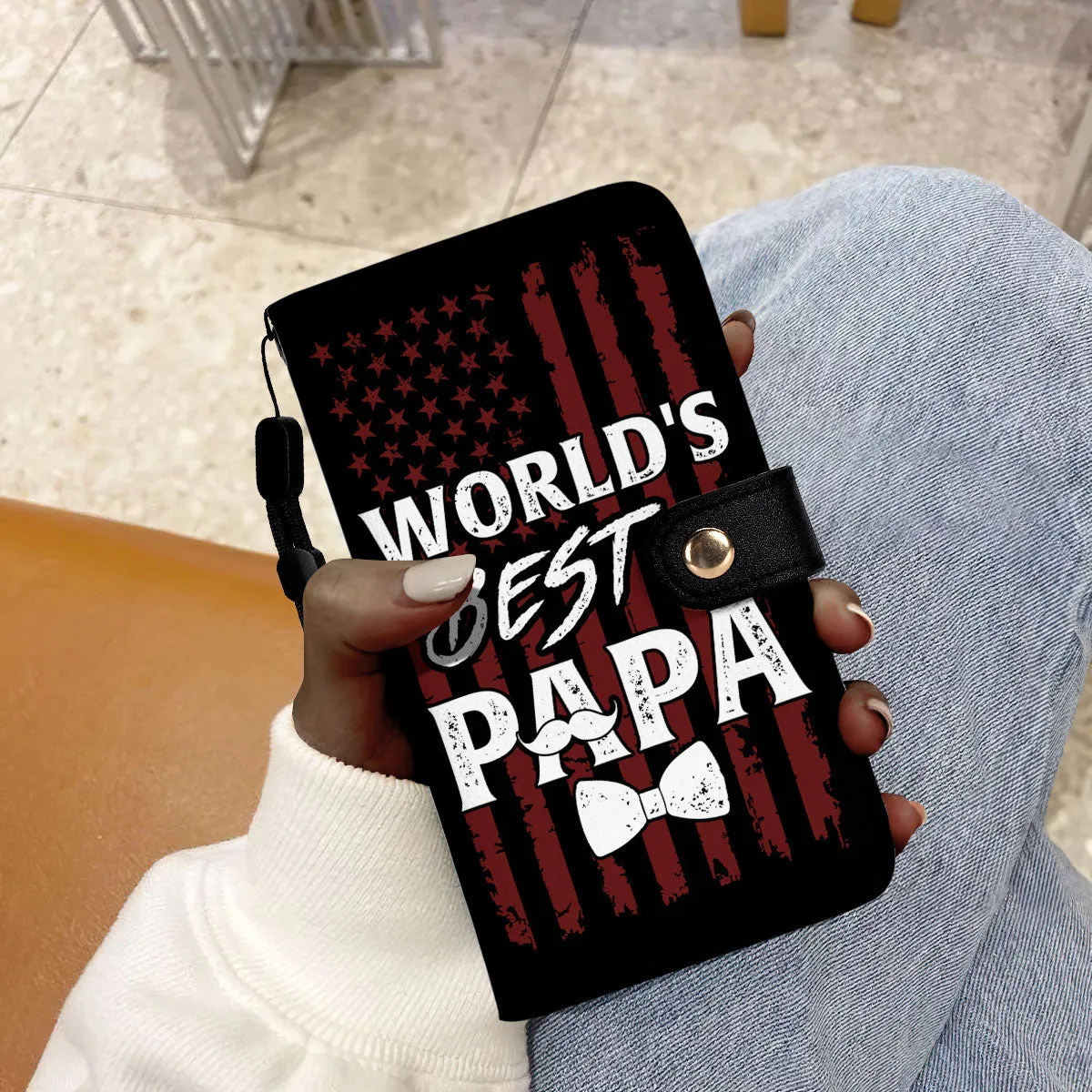 World's Best Papa - Personalized Wallet Case SBWACLN1154D