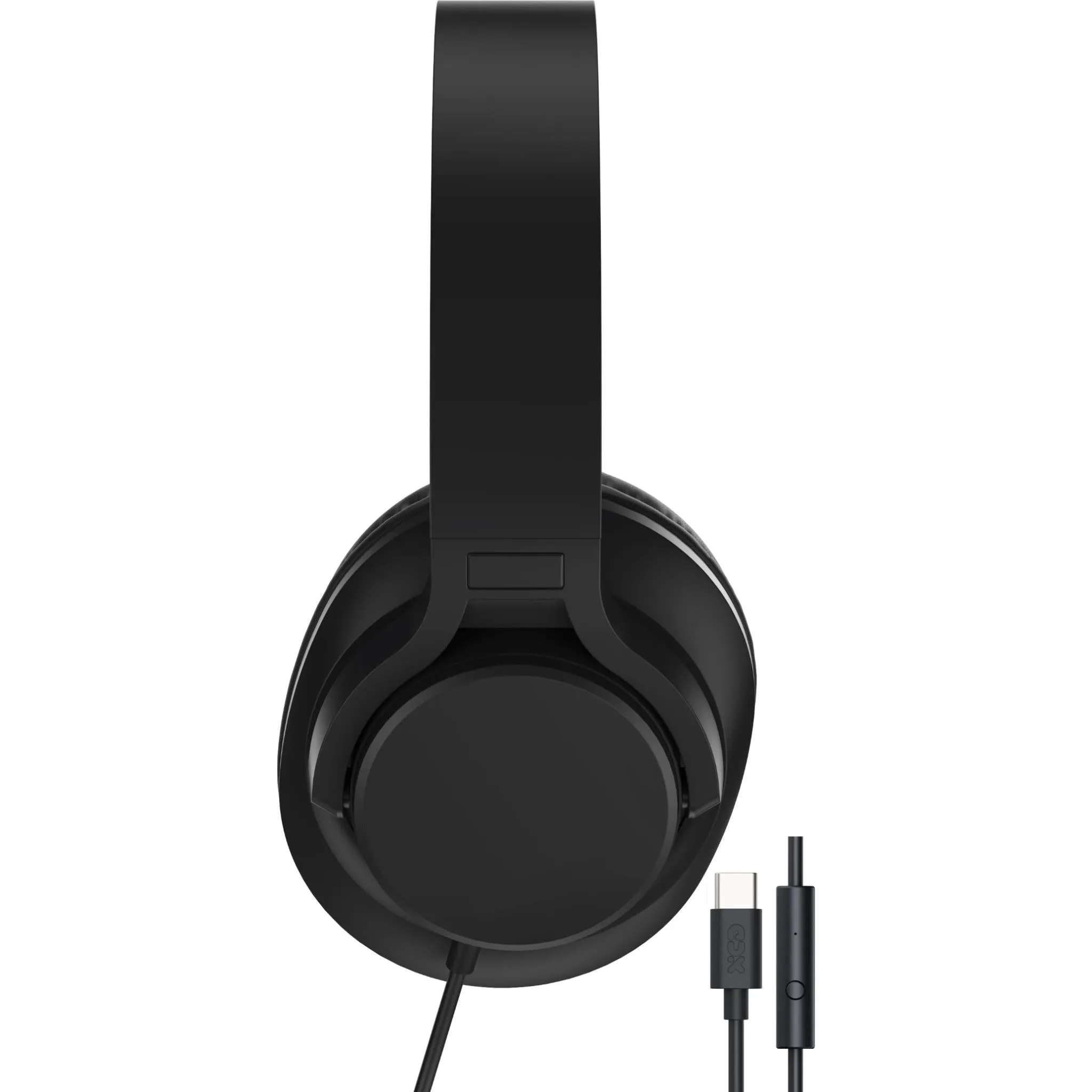 XCD Wired USB-C Over-Ear Headphones with In-Line Mic (Black)