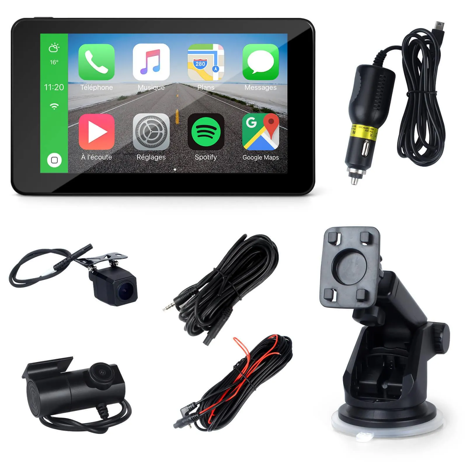 XGODY Portable Car and Driver Car Stereo with Wireless Carplay & Android Auto, Online GPS Navigation and Camera