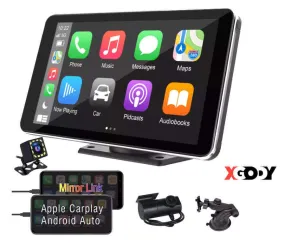 XGODY Portable Car and Driver Car Stereo with Wireless Carplay & Android Auto, Online GPS Navigation and Camera