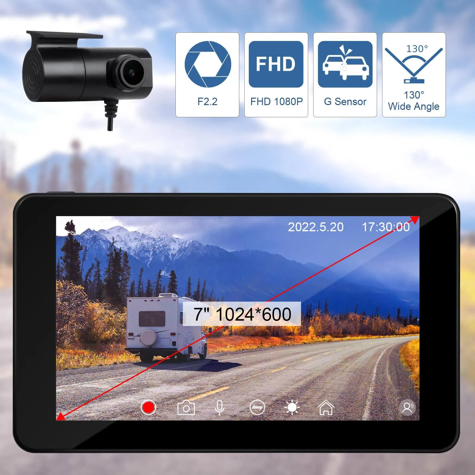 XGODY Portable Car and Driver Car Stereo with Wireless Carplay & Android Auto, Online GPS Navigation and Camera