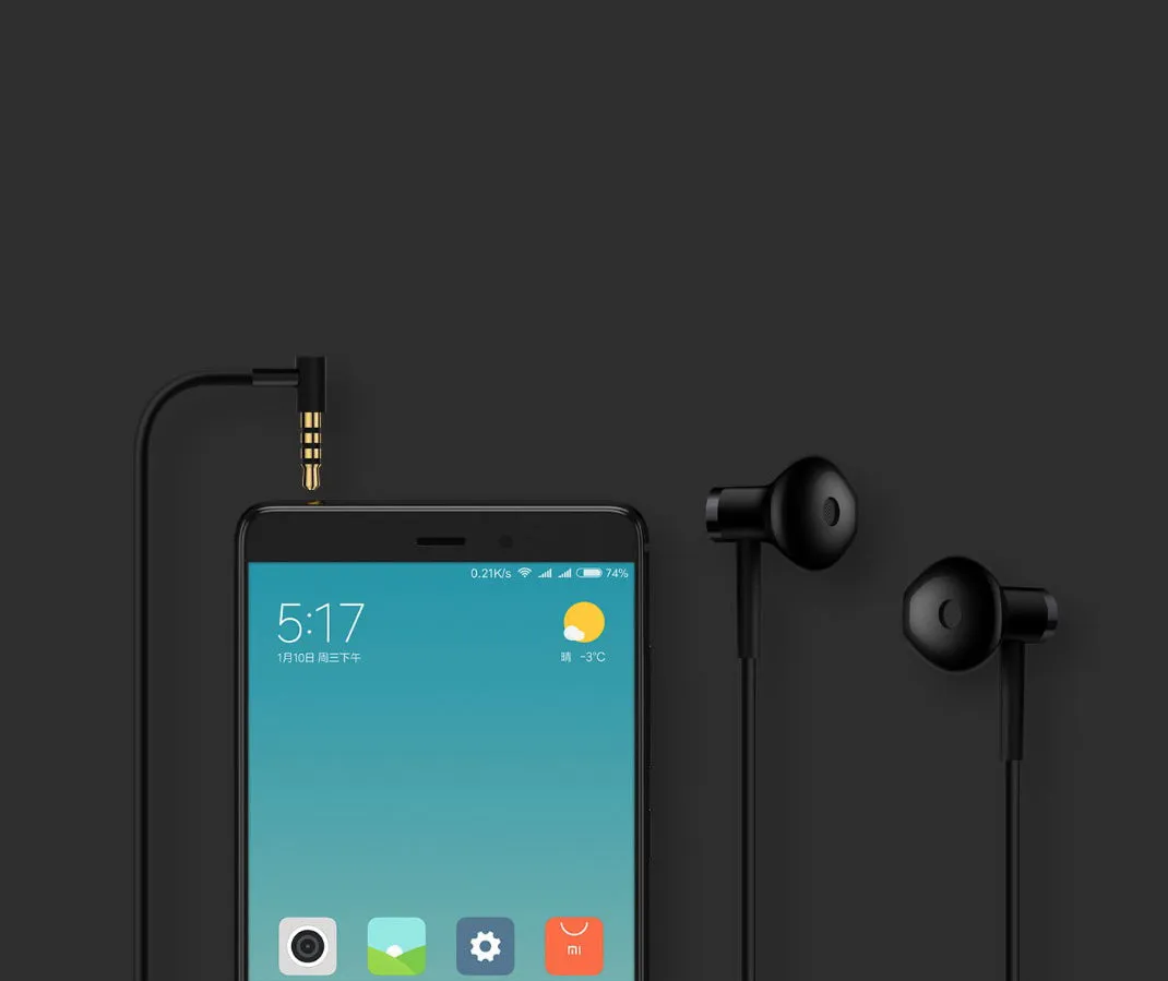 Xiaomi Mi Dual Driver Earphones Global 3.5mm Jack Black