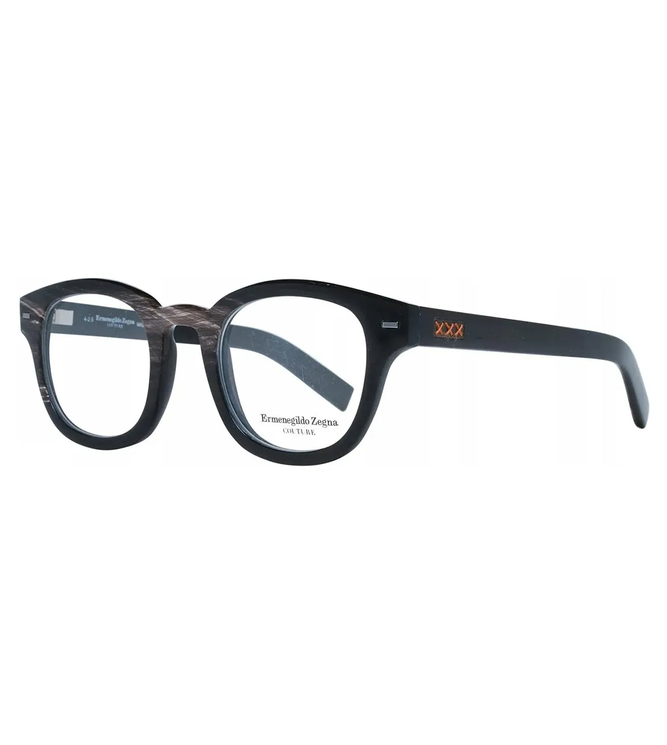 Zegna Men's Brown Round Optical Frame