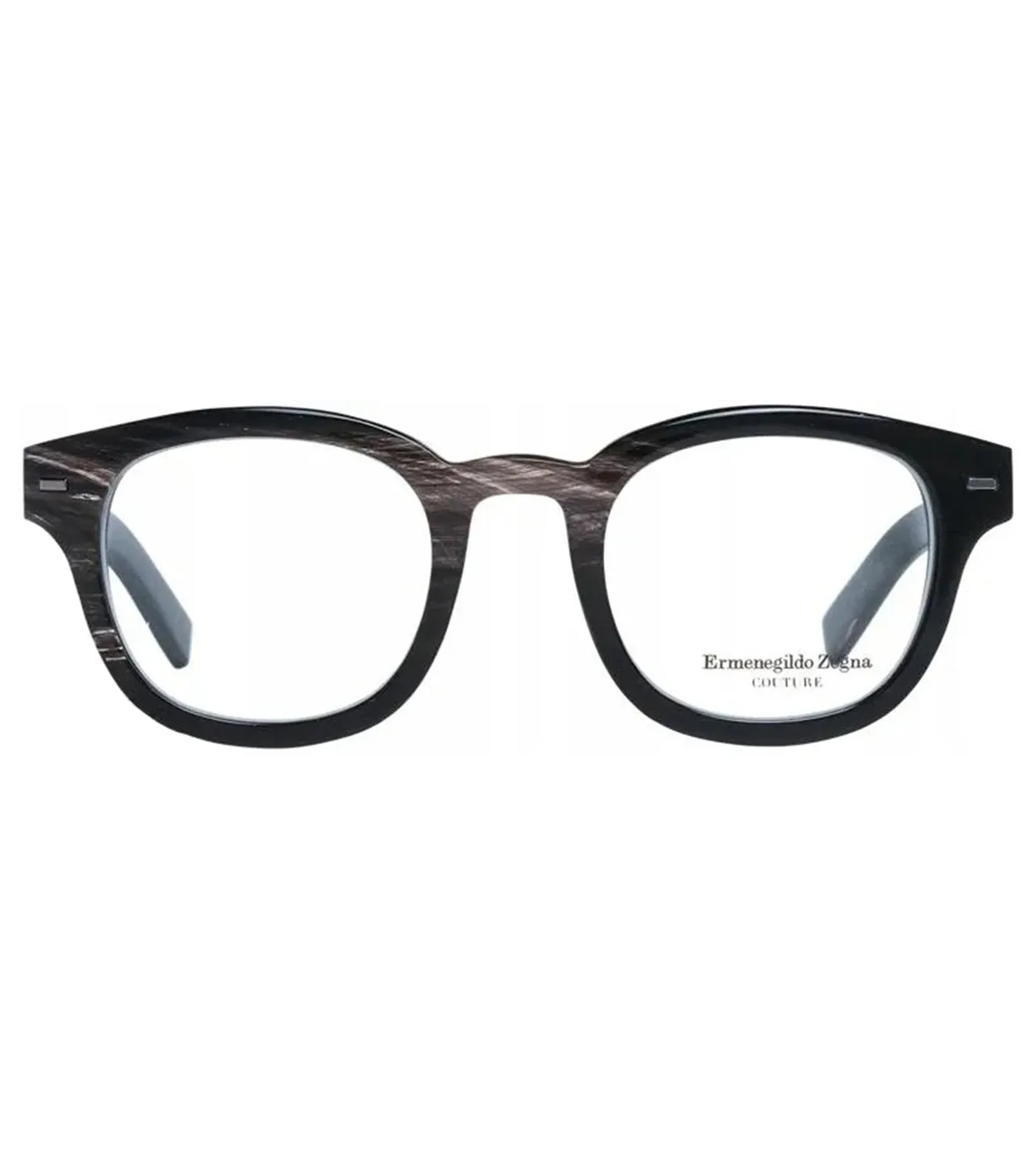 Zegna Men's Brown Round Optical Frame