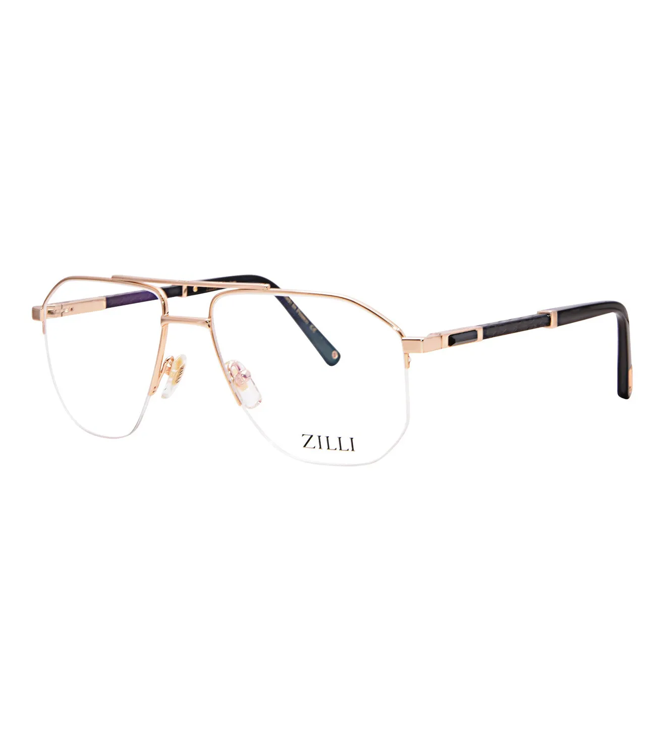 Zilli Men's Gold Aviator Optical Frame