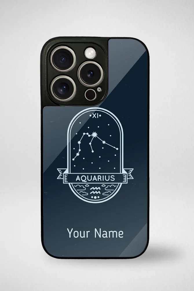 Zodiac Aquarius Customized Glass Mobile Case - iPhone, Samsung & OnePlus