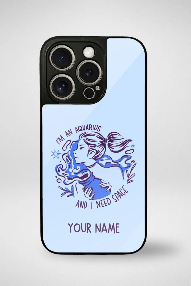 Zodiac Aquarius Customized Glass Mobile Case - iPhone, Samsung & OnePlus